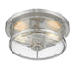 Z-Lite Savannah 11" 2-Light Brushed Nickel Flush Mount Lighting With Clear Glass Shade