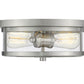 Z-Lite Savannah 11" 2-Light Brushed Nickel Flush Mount Lighting With Clear Glass Shade