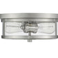 Z-Lite Savannah 11" 2-Light Brushed Nickel Flush Mount Lighting With Clear Glass Shade