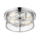 Z-Lite Savannah 11" 2-Light Chrome Flush Mount Lighting With Clear Glass Shade