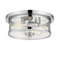 Z-Lite Savannah 11" 2-Light Chrome Flush Mount Lighting With Clear Glass Shade