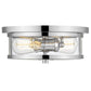 Z-Lite Savannah 11" 2-Light Chrome Flush Mount Lighting With Clear Glass Shade