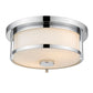 Z-Lite Savannah 11" 2-Light Chrome Flush Mount Lighting With Matte Opal Glass Shade