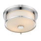 Z-Lite Savannah 11" 2-Light Chrome Flush Mount Lighting With Matte Opal Glass Shade