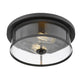 Z-Lite Savannah 14" 2-Light Bronze Flush Mount Lighting With Clear Glass Shade