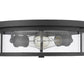 Z-Lite Savannah 14" 2-Light Bronze Flush Mount Lighting With Clear Glass Shade