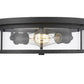 Z-Lite Savannah 14" 2-Light Bronze Flush Mount Lighting With Clear Glass Shade