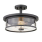 Z-Lite Savannah 14" 2-Light Bronze Semi Flush Mount With Clear Glass Shade