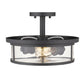 Z-Lite Savannah 14" 2-Light Bronze Semi Flush Mount With Clear Glass Shade