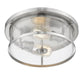 Z-Lite Savannah 14" 2-Light Brushed Nickel Flush Mount Lighting With Clear Glass Shade