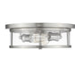 Z-Lite Savannah 14" 2-Light Brushed Nickel Flush Mount Lighting With Clear Glass Shade