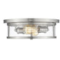 Z-Lite Savannah 14" 2-Light Brushed Nickel Flush Mount Lighting With Clear Glass Shade