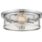 Z-Lite Savannah 14" 2-Light Chrome Flush Mount Lighting With Clear Glass Shade