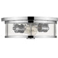 Z-Lite Savannah 14" 2-Light Chrome Flush Mount Lighting With Clear Glass Shade