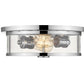 Z-Lite Savannah 14" 2-Light Chrome Flush Mount Lighting With Clear Glass Shade