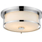 Z-Lite Savannah 14" 2-Light Chrome Flush Mount Lighting With Matte Opal Glass Shade