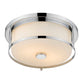 Z-Lite Savannah 14" 2-Light Chrome Flush Mount Lighting With Matte Opal Glass Shade