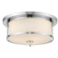 Z-Lite Savannah 14" 2-Light Chrome Flush Mount Lighting With Matte Opal Glass Shade