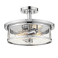 Z-Lite Savannah 14" 2-Light Chrome Semi Flush Mount With Clear Glass Shade