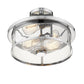 Z-Lite Savannah 14" 2-Light Chrome Semi Flush Mount With Clear Glass Shade