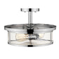 Z-Lite Savannah 14" 2-Light Chrome Semi Flush Mount With Clear Glass Shade