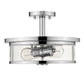 Z-Lite Savannah 14" 2-Light Chrome Semi Flush Mount With Clear Glass Shade