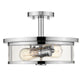 Z-Lite Savannah 14" 2-Light Chrome Semi Flush Mount With Clear Glass Shade