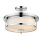 Z-Lite Savannah 14" 2-Light Chrome Semi Flush Mount With Matte Opal Glass Shade