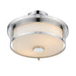 Z-Lite Savannah 14" 2-Light Chrome Semi Flush Mount With Matte Opal Glass Shade