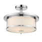 Z-Lite Savannah 14" 2-Light Chrome Semi Flush Mount With Matte Opal Glass Shade