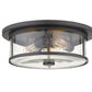 Z-Lite Savannah 16" 3-Light Bronze Flush Mount Lighting With Clear Glass Shade