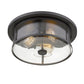 Z-Lite Savannah 16" 3-Light Bronze Flush Mount Lighting With Clear Glass Shade