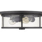 Z-Lite Savannah 16" 3-Light Bronze Flush Mount Lighting With Clear Glass Shade