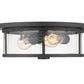 Z-Lite Savannah 16" 3-Light Bronze Flush Mount Lighting With Clear Glass Shade