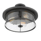 Z-Lite Savannah 16" 3-Light Bronze Semi Flush Mount With Clear Glass Shade