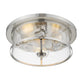 Z-Lite Savannah 16" 3-Light Brushed Nickel Flush Mount Lighting With Clear Glass Shade