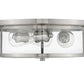 Z-Lite Savannah 16" 3-Light Brushed Nickel Flush Mount Lighting With Clear Glass Shade