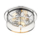 Z-Lite Savannah 16" 3-Light Chrome Flush Mount Lighting With Clear Glass Shade