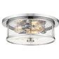 Z-Lite Savannah 16" 3-Light Chrome Flush Mount Lighting With Clear Glass Shade