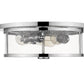 Z-Lite Savannah 16" 3-Light Chrome Flush Mount Lighting With Clear Glass Shade