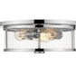 Z-Lite Savannah 16" 3-Light Chrome Flush Mount Lighting With Clear Glass Shade