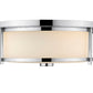 Z-Lite Savannah 16" 3-Light Chrome Flush Mount Lighting With Matte Opal Glass Shade