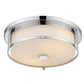 Z-Lite Savannah 16" 3-Light Chrome Flush Mount Lighting With Matte Opal Glass Shade