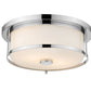 Z-Lite Savannah 16" 3-Light Chrome Flush Mount Lighting With Matte Opal Glass Shade