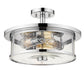 Z-Lite Savannah 16" 3-Light Chrome Semi Flush Mount With Clear Glass Shade