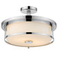 Z-Lite Savannah 16" 3-Light Chrome Semi Flush Mount With Matte Opal Glass Shade