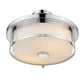 Z-Lite Savannah 16" 3-Light Chrome Semi Flush Mount With Matte Opal Glass Shade