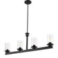 Z-Lite Savannah 4" 4-Light Bronze Island Light With Clear Glass Shade