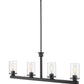 Z-Lite Savannah 4" 4-Light Bronze Island Light With Clear Glass Shade