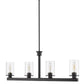 Z-Lite Savannah 4" 4-Light Bronze Island Light With Clear Glass Shade